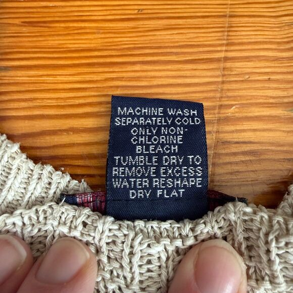 Vtg 90s Beige Textured Button-Up Cardigan Men’s XLT Grandpa Neutral Minimalist - Picture 4 of 6